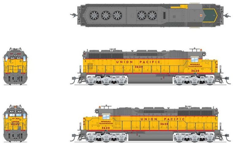 Broadway Limited - HO EMD SD45 P4 UP #3632 - 7948