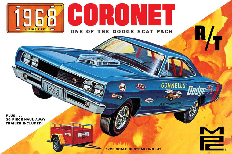 MPC Model Kits - 68 Dodge Coronet Hardtop w/trailer 1:25 - 975