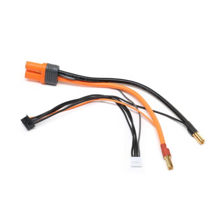 Spektrum - Adapter: IC5 Battery / 5mm Male Bullets with 6" wire: 2S/4S Smart Pro Race Batteries - XCA515