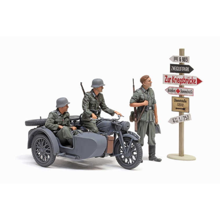Tamiya - 1/35 German KS600 Motorcycle & Sidecar - 35384