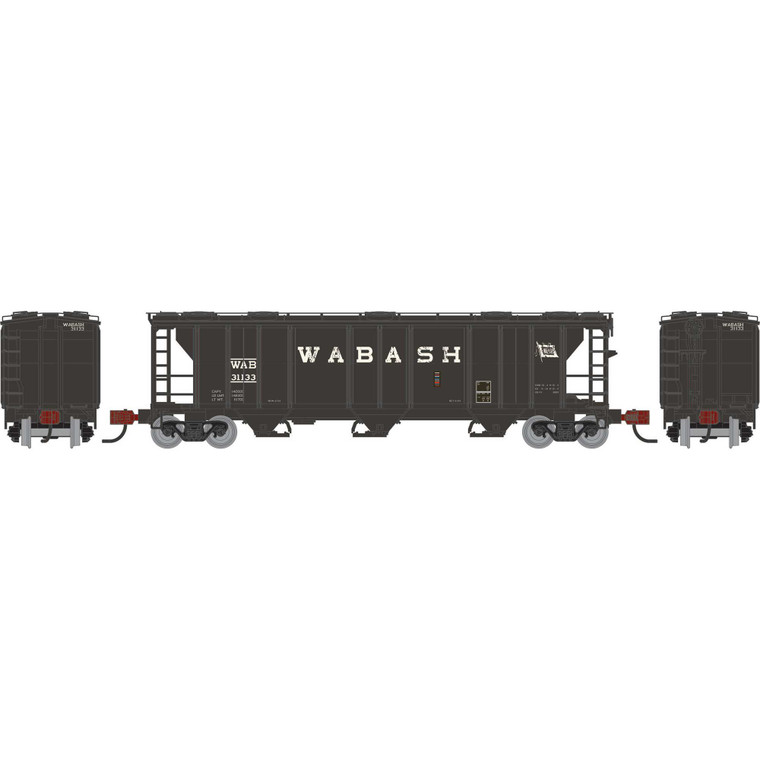 Athearn - N PS-2 2893 3-Bay Covered Hopper, WAB Primed For Grime #31133 - -1735