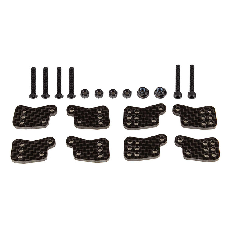 Team Associated - RC8B4.1 FT Rear Hub Tower Set, carbon fiber - 81649