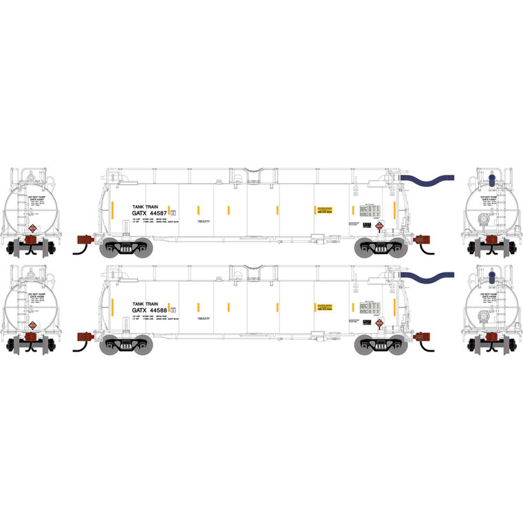 Athearn - N ATH TankTrain Intermediate, GATX White #44587/44588 (2) - -1797 Athearn - N ATH TankTrain Intermediate, GATX White #44587/44588 (2) - -1797