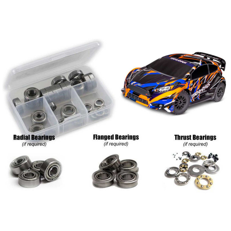 RC Screwz - Traxxas Ford Fiesta ST Rally VXL (#74276-4) Metal Shielded Bearing Kit - TRA122B