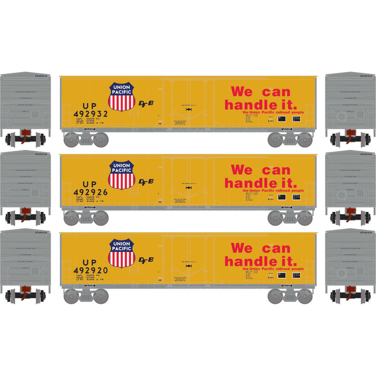 Athearn - HO ATH 50' Youngstown Plug Door Box Car, UP #492920/492926/492932 (3) - -2055