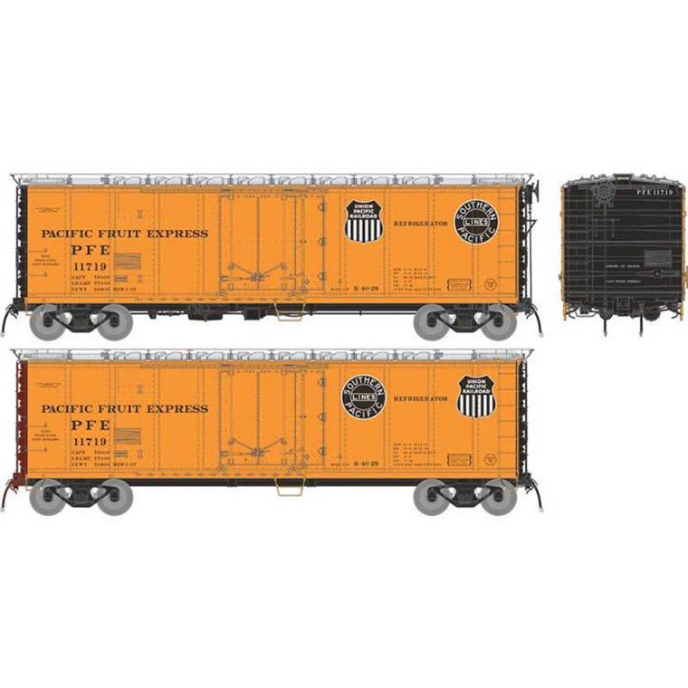 Rapido Trains - HO PFE R-40-28 Reefer: PFE - 1957 Scheme: 6-Pack #1 - 196101 Rapido Trains - HO PFE R-40-28 Reefer: PFE - 1957 Scheme: 6-Pack #1 - 196101