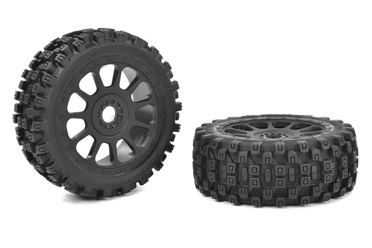 Corally - Scorpion XTB, Off-Road 1/8 Buggy Tires, Glued on Black - 00180-1006