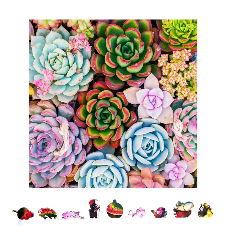 ZenChalet Puzzles - Succulent Sensation Wooden Puzzle, 500 Pcs - SS500