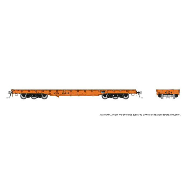 Rapido Trains - HO Magor 54ft Flatcar: Amtrak - Orange: 3-Pack - 199006 Rapido Trains - HO Magor 54ft Flatcar: Amtrak - Orange: 3-Pack - 199006
