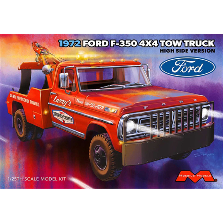 Moebius Models - 1972 Ford F-350 Wrecker 4x4 High Side - 2598