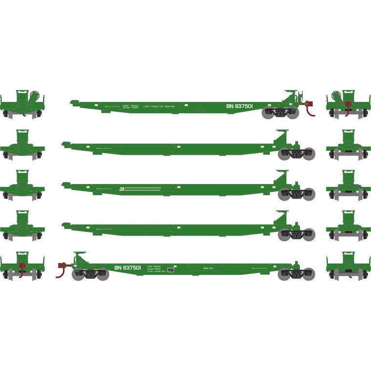 Athearn - HO ATH Impack Spine Car, BN #637501 (5) - -2099 Athearn - HO ATH Impack Spine Car, BN #637501 (5) - -2099