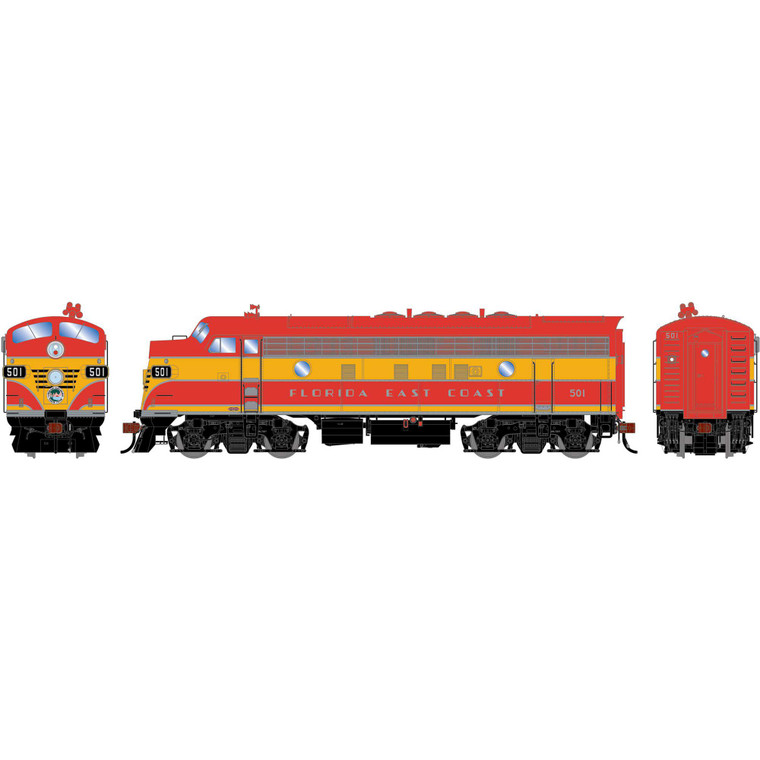 Athearn - HO GEN F3A Locomotive w/DCC & Sound, Freight FEC #501  - G-1716