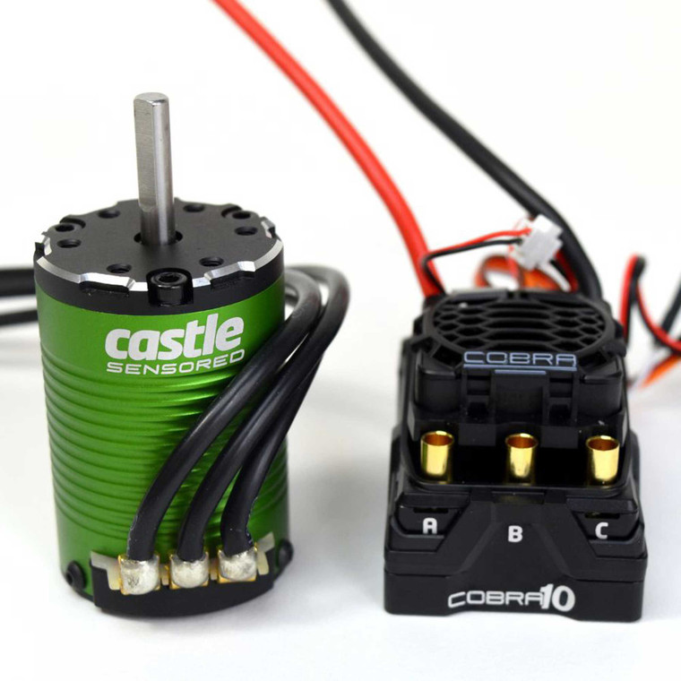 Castle Creations - COBRA 10?6S MAX, 25.2V MAX, 8A PEAK BEC W/1410-3800KV 5MM SENSORED MOTOR - 010-0174-10 Castle Creations - COBRA 10?6S MAX, 25.2V MAX, 8A PEAK BEC W/1410-3800KV 5MM SENSORED MOTOR - 010-0174-10