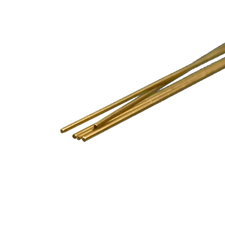 K & S Metals - Round Brass Rod: 0.5mm OD x 300mm Long - 9860