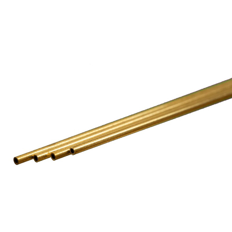 K & S Metals - Round Brass Tube: 1.5mm OD x 0.225mm Wall x 300mm Long - 9831