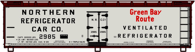 Accurail - HO 40'Wd Refrig Car Green Bay Route - 4911