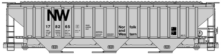 Accurail - HO PS Covered Hopper Norfolk&Western - 6549