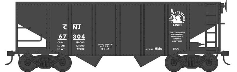 Bowser - Ho 55t Fishbelly Hopper CNJ 67304 - 43564