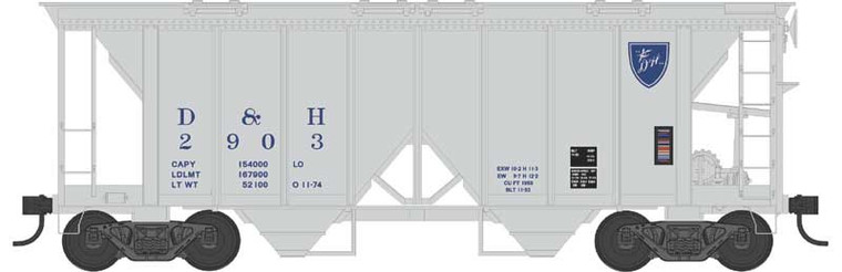 Bowser - Ho 70t 2-Bay Cvd Hopper D&H 2912 - 43604