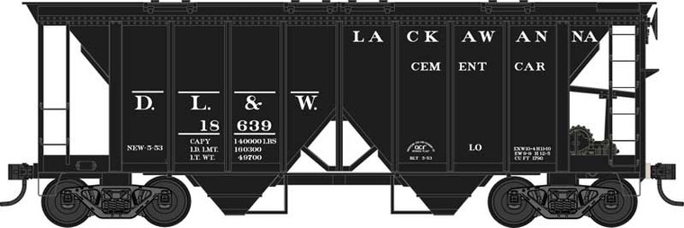 Bowser - Ho 70t 2-Bay Cvd Hopper DL&W 18655 - 43598