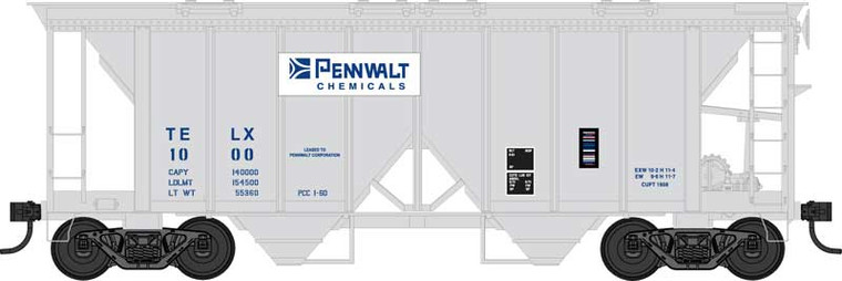Bowser - Ho 70t 2-Bay Cvd Hopper Penn Chem 1000 - 43624