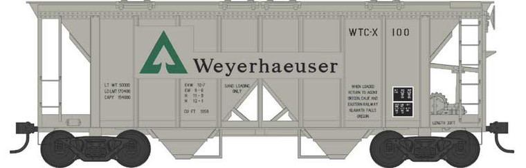 Bowser - Ho 70t 2-Bay Cvd Hopper Weyerhaeuser 100 - 43643
