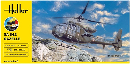 Heller Models - SA342 Gazelle(helo) starter set 1:72 - 56486