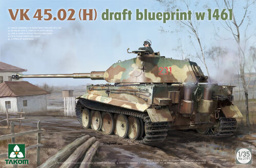 Takom Models - VK 45.02(H) Tiger1 w/Tiger2 Turret 1:35 - 2191