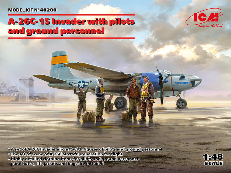 ICM Models - A26C Invader w/pilots&ground per.1:48 - 48288