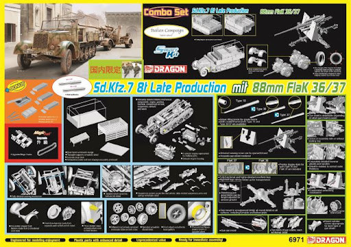 DML Military Kits - SdKfz 7 8t Halftrack Late w/88mm 1:35 - 6971