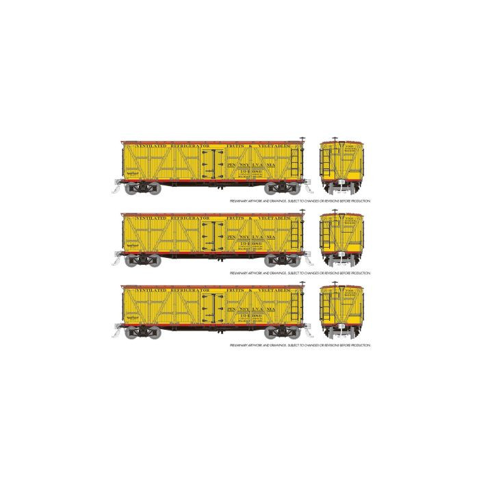Rapido Trains - HO R7 Wood Reefer FGE PRR Early 3pk - 177201