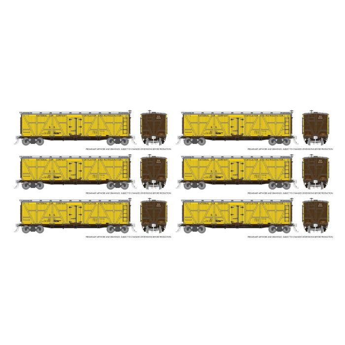 Rapido Trains - HO R7 Wood Reefer FGE National Car 6pk - 177204