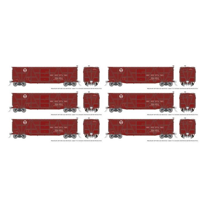 Rapido Trains - HO X23 40' Wood Boxcar PRR Circle Key 6p - 177005