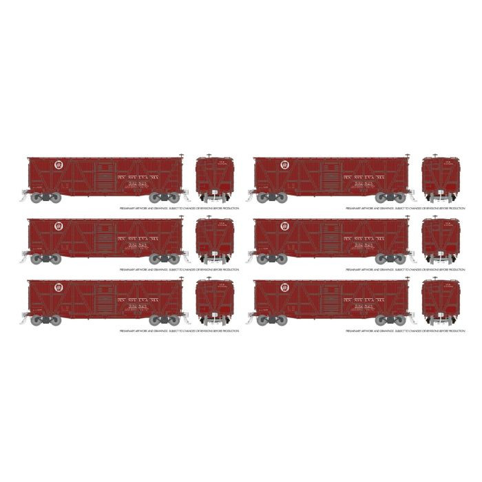 Rapido Trains - HO X23 40' Wood Boxcar PRR Circle Key 6p - 177006