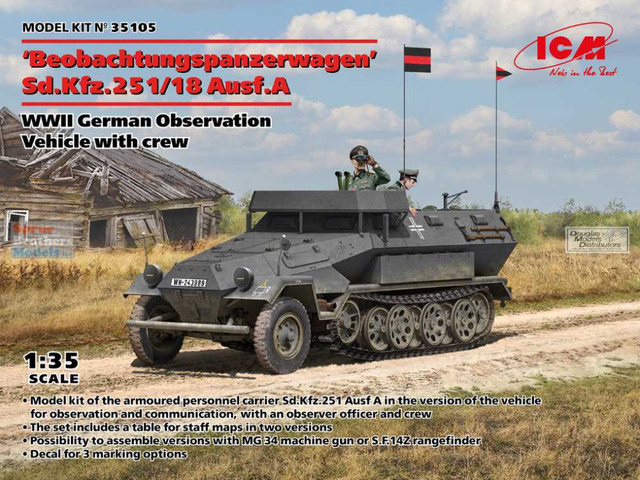 ICM Models - Sdkfz 251/A Observ.vehicle w/crew 1:35 - 35105