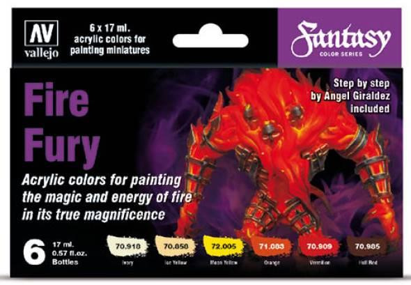 Vallejo Acrylic Paints - Model Color Fire Fury paints set of 6 - 70243