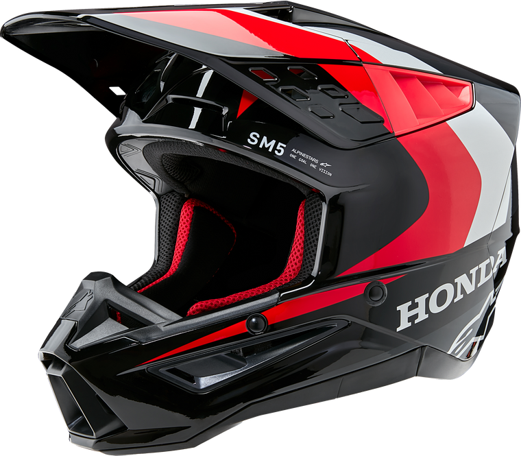Alpinestars - Honda S-m5 Helmet Black/red Glossy Lg - 8308123-1333-L
