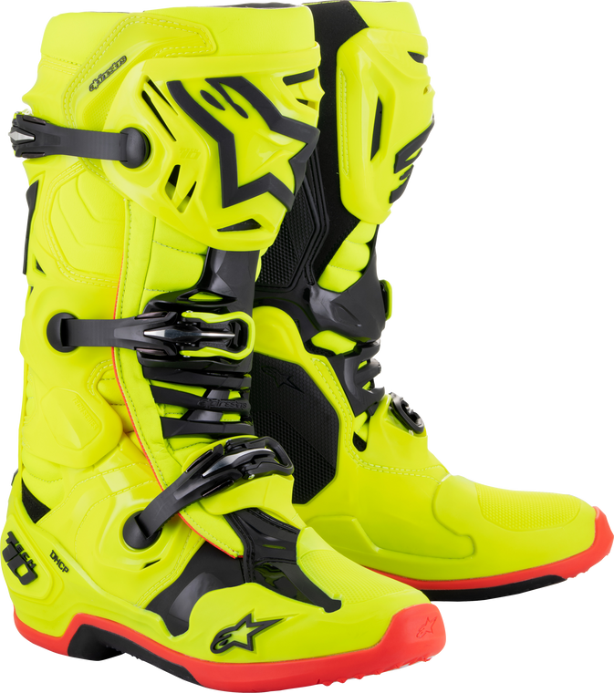 Alpinestars - Tech 10 Boots Ylw Fluo/blk/red Fluo Sz 8 - 2010020-533-8