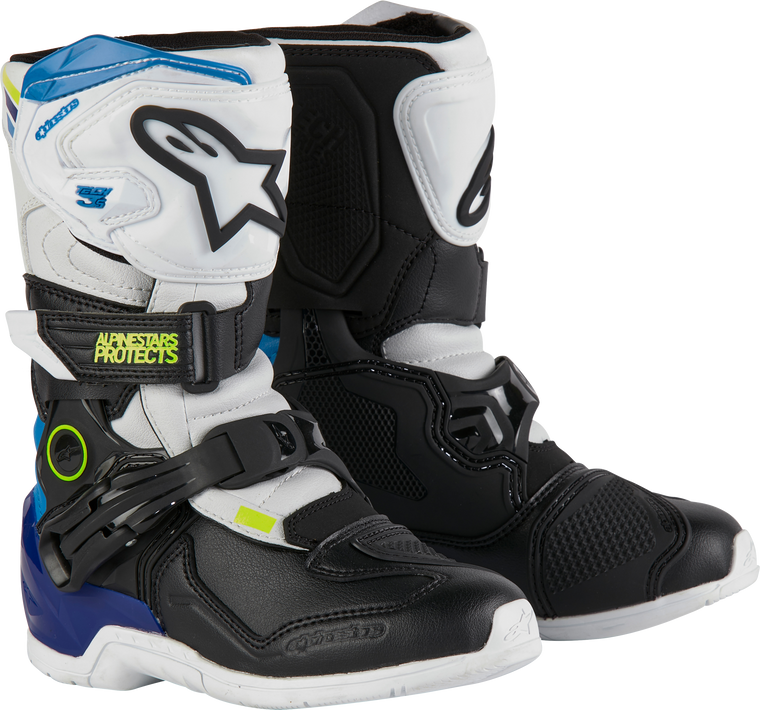 Alpinestars - Tech 3s Kids Boots Wht/blk/enamel Blue Sz 12 - 2014524-2179-12
