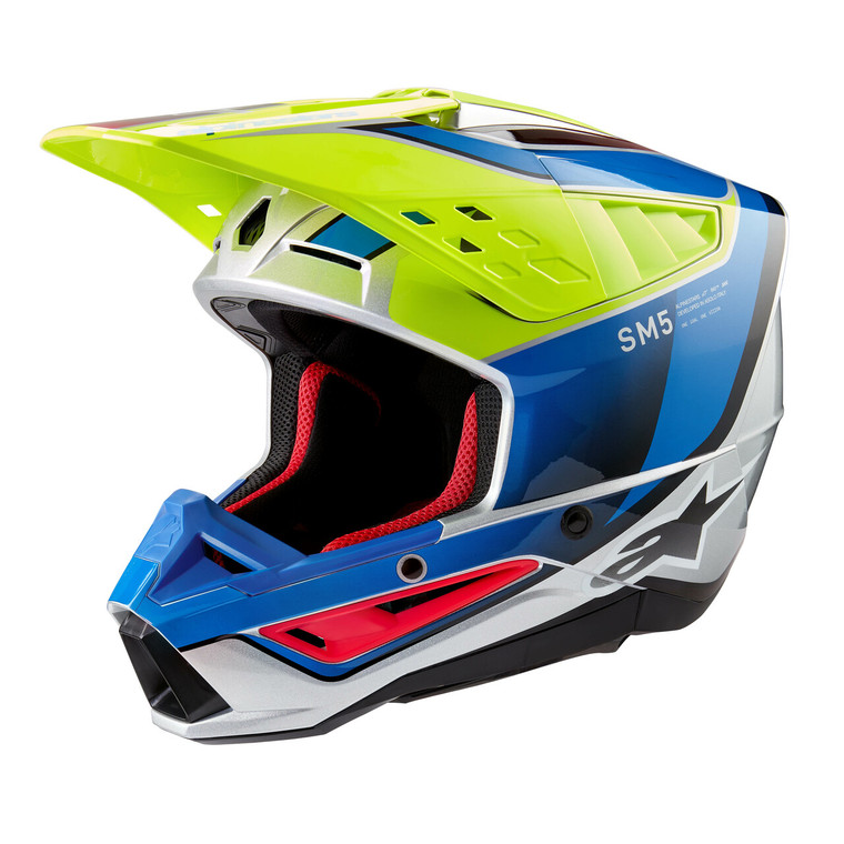 Alpinestars - S-m5 Sail Helmet Ylw Fluo/enamel Blu/slv G Lg - 8306823-5579-L