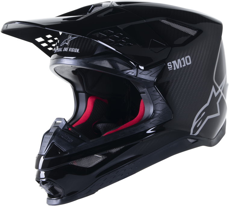 Alpinestars - Supertech S-m10 Solid Helmet Black Glossy/carbon Lg - 8300323-1188-L