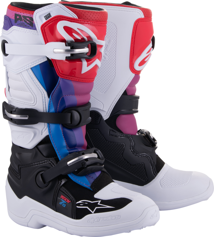 Alpinestars - Tech 7s Boots Wht/blk/rainbow Sz 4 - 2015017-289-4