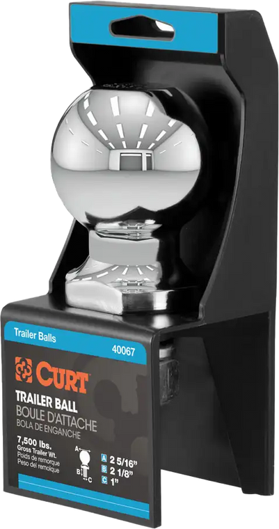 Curt - 2 5/16 X  1 X 2 1/8 Hitch Ball - 40067