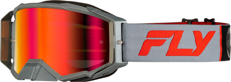 Fly Racing - Zone Pro Goggle Grey/red W/ Light Red Mirror/amber Lens - 37-5191