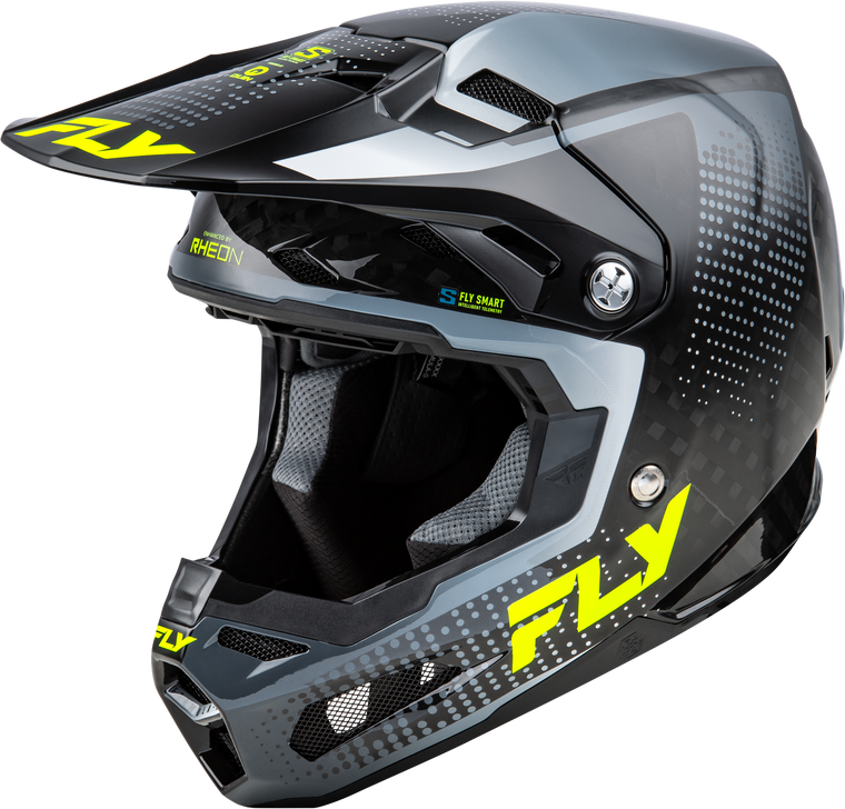 Fly Racing - Yth Formula S Carbon Protocol Hlmt Blk Carbon/grey/hi-vis Yl - 73-4464YL