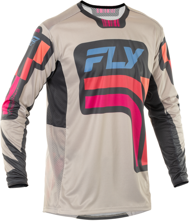 Fly Racing - Youth Lite Vice Jersey Light Grey/pink/coral Yxl - 378-724YXL
