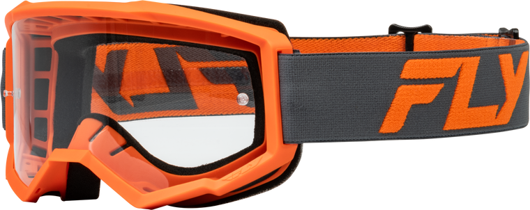 Fly Racing - Youth Focus Goggle Char/orange W/ Clear Lens - 37-51154Y