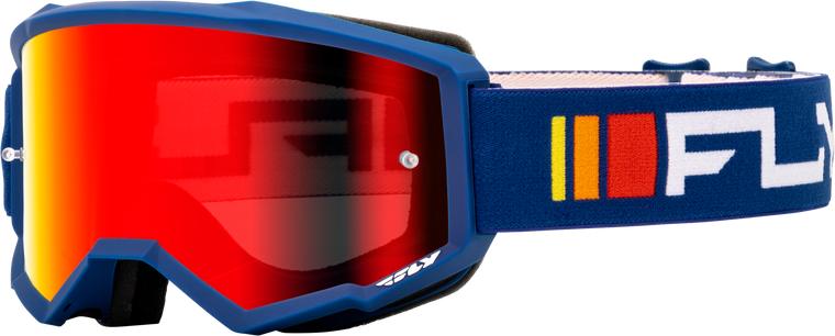 Fly Racing - Youth Zone Goggle Navy/white W/ Red Mirror/smoke Lens - 37-51521Y