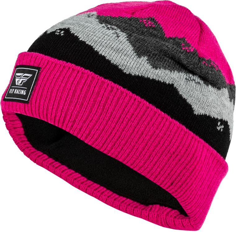 Fly Racing - Youth Fly Snow Beanie Heather Grey - 22.4073 MAGENTA