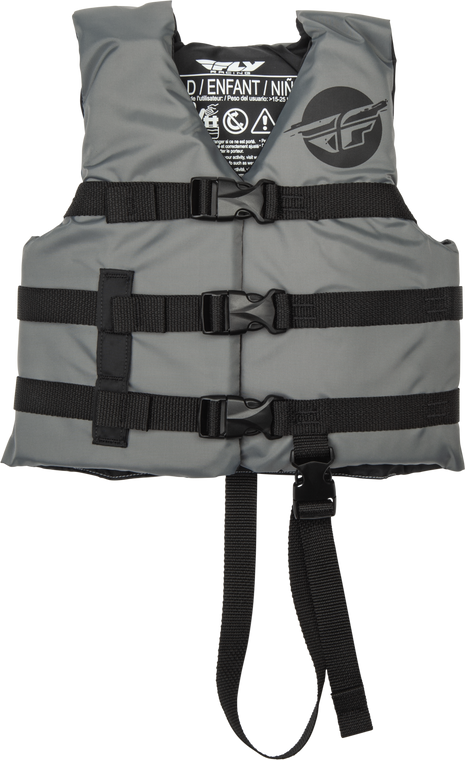 Fly Racing - Child Flotation Vest Grey/black - 221-30323
